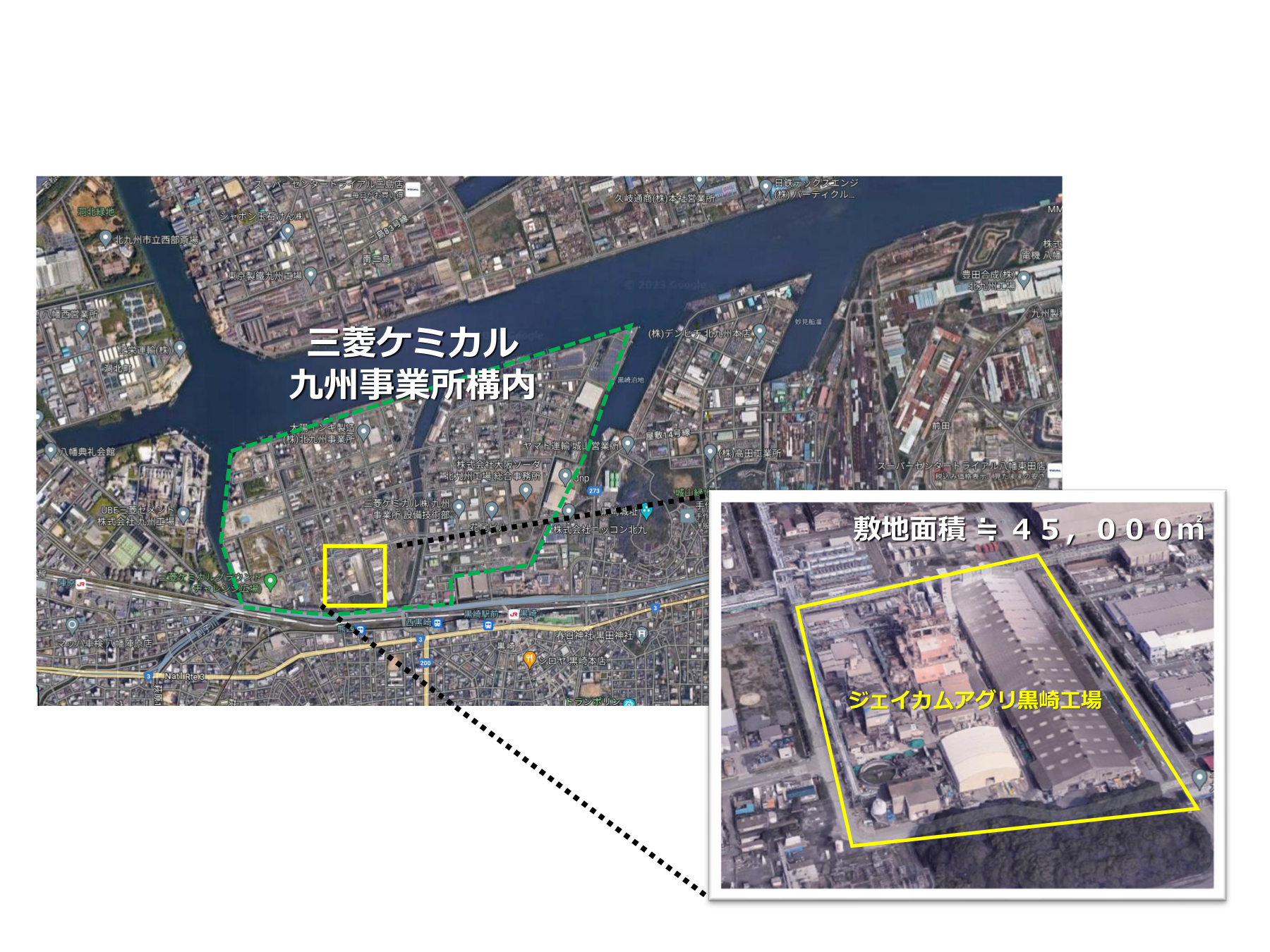 黒崎工場の立地図